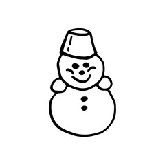 Doodle snowman. Image for web, print, holiday posters and cards.