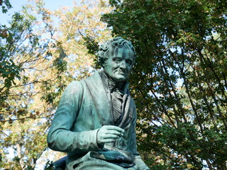 Paris, France - 2020 : Statue of Vivant Denon in the cemetery of "P&egrave;re Lachaise".