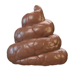 Poop icon isolated on white background, poo emoticon 3d rendering