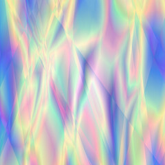 Abstract holographic background with iridescent neon glow effect in style of 1980