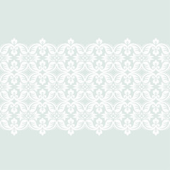 Seamless grey background with white pattern in baroque style. Vector retro illustration. Ideal for printing on fabric or paper for wallpapers, textile, wrapping. 
