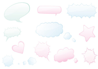 ファンシーなグラデーションふきだしセット