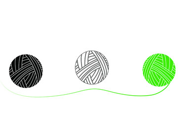 Set of yarn balls vector illustrations on white background