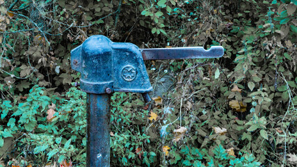 old soviet public iron water pump