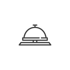 Restaurant cloche line icon. linear style sign for mobile concept and web design. Food tray outline vector icon. Symbol, logo illustration. Vector graphics