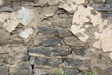 Abstract background old house wall with stone.