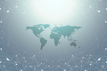 Big data visualization. Geometric abstract background visual information complexity. Futuristic infographics design. Technology background with connected line and dots, wave flow illustration