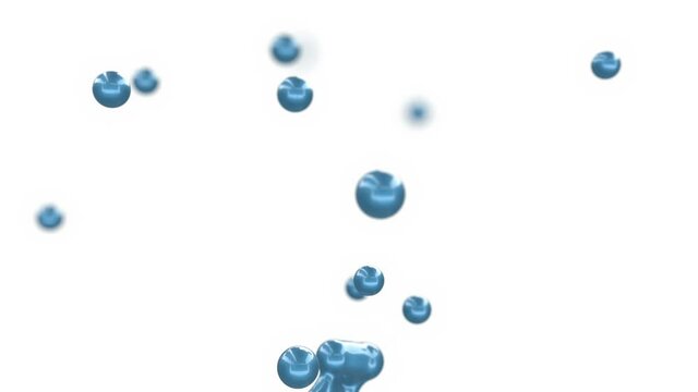 Bubbles glossy balls fluids on white 4k
