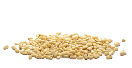 Pine nuts isolated on white background 