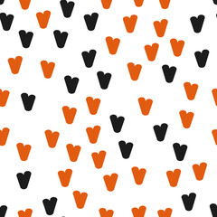 Vintage doodle seamless pattern with hearts. Cute repeating background. Vector pattern.