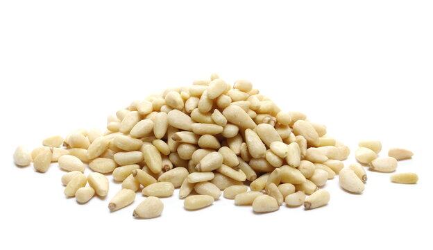 Pine nuts isolated on white background 