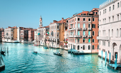 Fototapeta na wymiar Traditional architecture on Grand Canal in Venice, Italy.