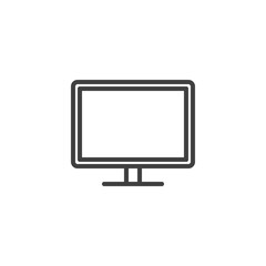 Computer display line icon. linear style sign for mobile concept and web design. TV screen outline vector icon. Symbol, logo illustration. Vector graphics