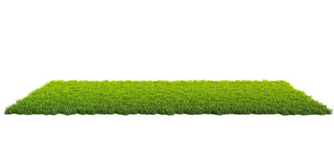 Small surface covered with grass, grass podium, lawn background 3d rendering