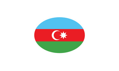 Azerbaijan flag oval circle vector illustration