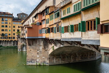 Fototapeta na wymiar Side View of the Ponte Vecchio, Florence, Italy