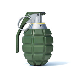 Hand grenade isolated on white background, 3d rendering