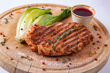 Grilled turkey with bbq sauce