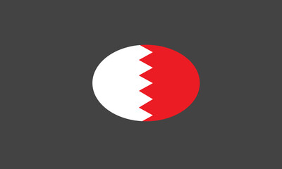 Bahrain flag oval circle vector illustration