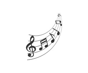 Audio, music note, notes icon. Vector illustration, flat design.