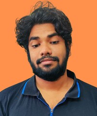 portrait of a man with an expression of innocent look