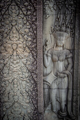 Angkor Wat temple complex. Ancient architecture. Cambodia.