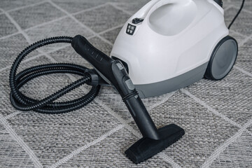 A steam cleaner on the carpet