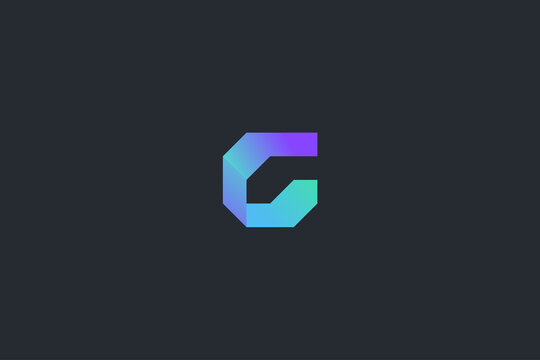Minimal Geometrical Abstract Letter G Dark Background Logo Template