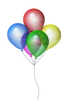 Transparent colorful balloons 3d rendering