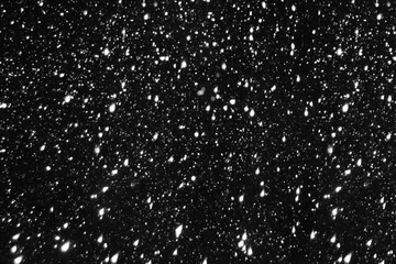 Snowflakes and snow borders on a black background, easy to use material