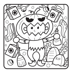 Halloween Coloring Page for Kids
