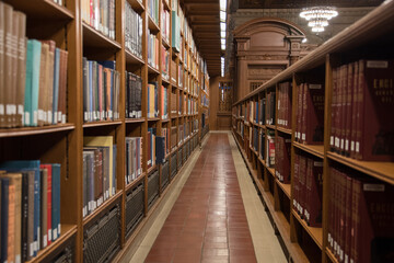 rayons de livres en perspective à la bibliothèque publique de new york 