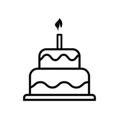 Birthday cake line icon