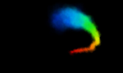 Colored smoke on a black background, easy to use material