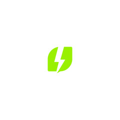 leaf electric logo design vector