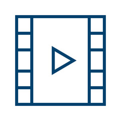 Dark Blue Video Icon Design Isolated on White Background