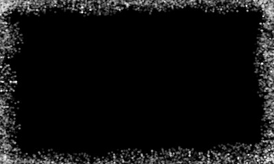 Snowflakes and snow borders on a black background, easy to use material