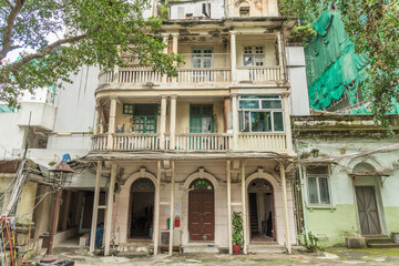 old residential building in Hong Kong city