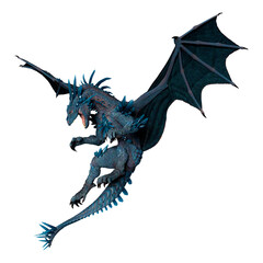 3D Rendering Fairy Tale Dragon on White