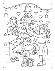 Christmas Coloring Page for Kids
