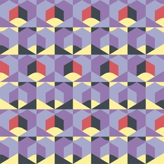 Beautiful of Colorful Cube Geometric, Repeated, Abstract, Illustrator Pattern Wallpaper. Image for Printing on Paper, Wallpaper or Background, Covers, Fabrics