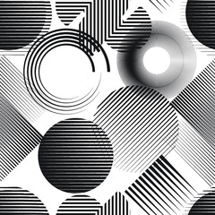 Seamless pattern with speed lines.Triangles
 unusual poster Design .Black Vector stripes .Geometric shape. Endless texture . futuristic template. Geometrical modern background with striped shapes