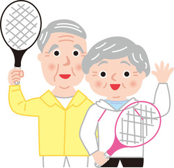 シニア夫婦テニス