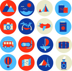 Set of traveling vector icons
