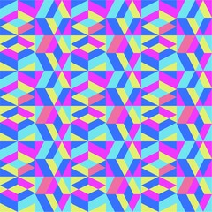 Fototapeta premium Beautiful of Colorful Rhombus, Repeated, Abstract, Illustrator Geometric Pattern Wallpaper. Image for Printing on Paper, Wallpaper or Background, Covers, Fabrics