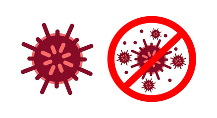Stop Coronavirus. COVID-19. Flat vector isolated illustration, icon on white background.