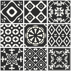 Vintage background with traditional tile decoration, classic mosaic style