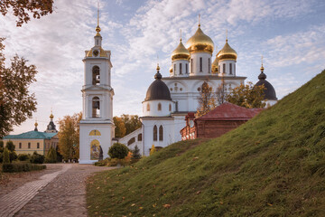 Assumption Cathedral in Dmitrov Kremlin. One of the main architectural attractions of Dmitrov built in the early 16th century. Dmitrov, Russia