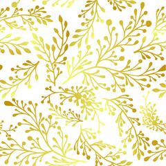 Golden wedding seamless pattern. Hand-drawn.