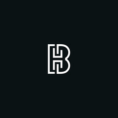 BH/HB initial logo design vector